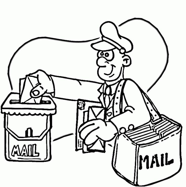 Pics of mailman coloring pages printables