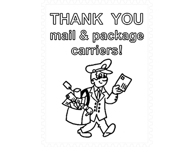 Thank your mail carrier coloring pages national postal museum