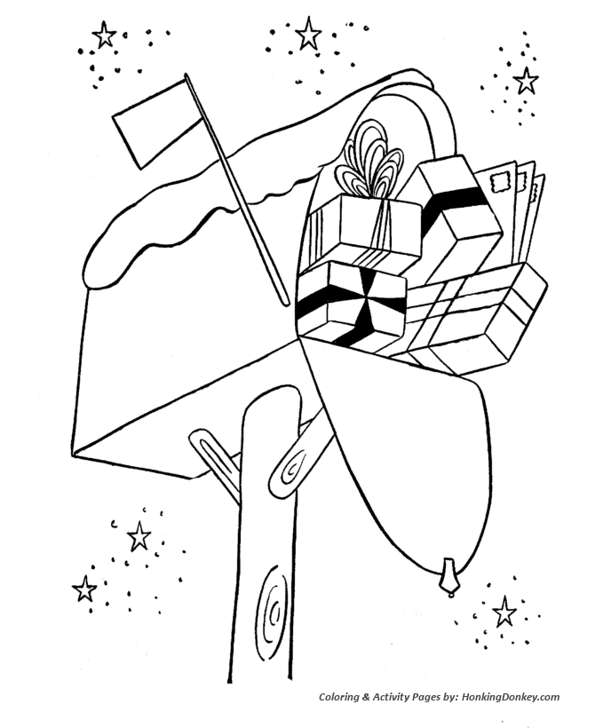Christmas shopping coloring pages