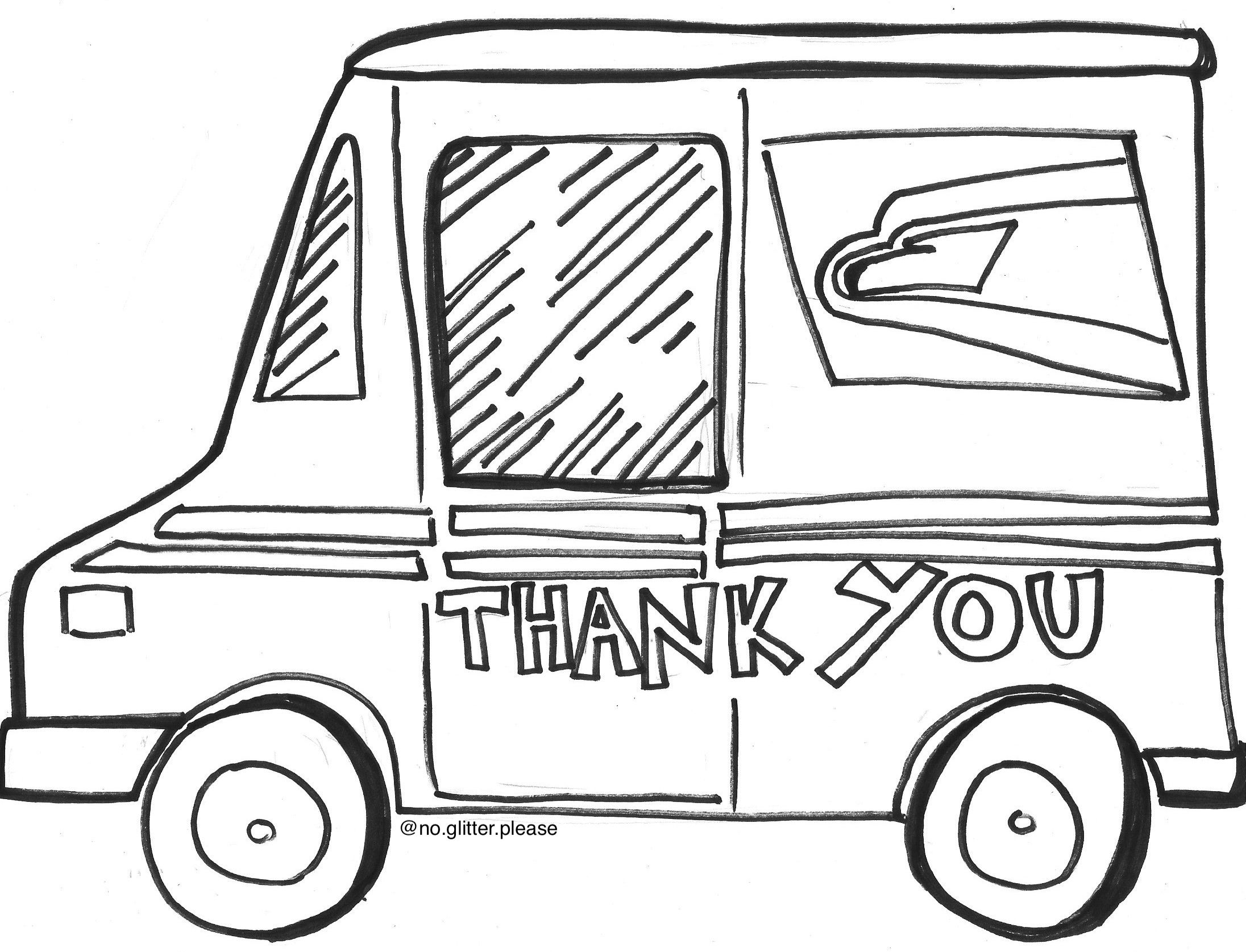 Thank you mail truck truck coloring pages mail truck projects for kids