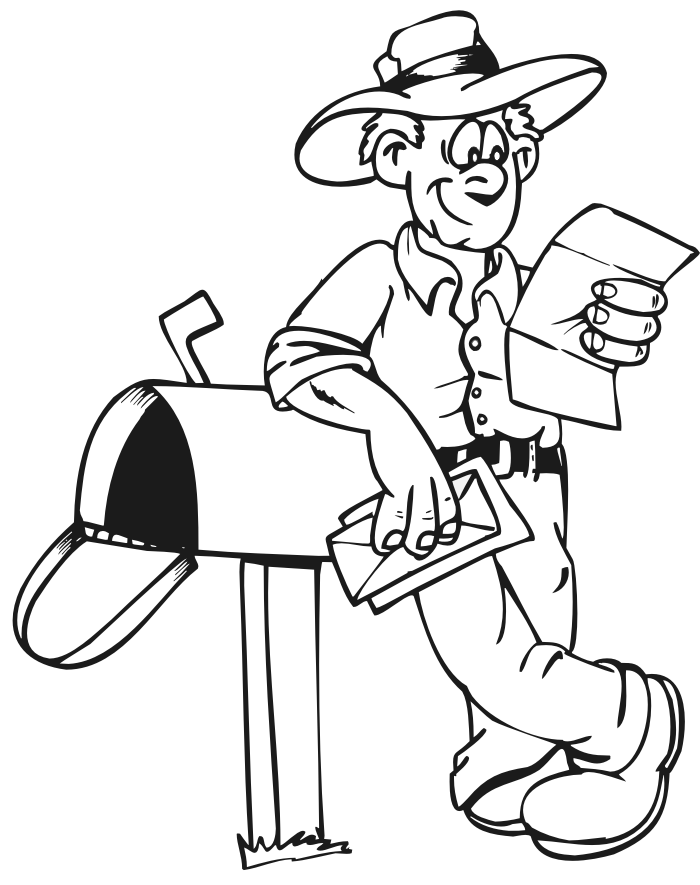 Mail coloring page family coloring page