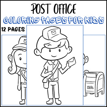 Post office coloring pages for kids mail carrier coloring pages morning work