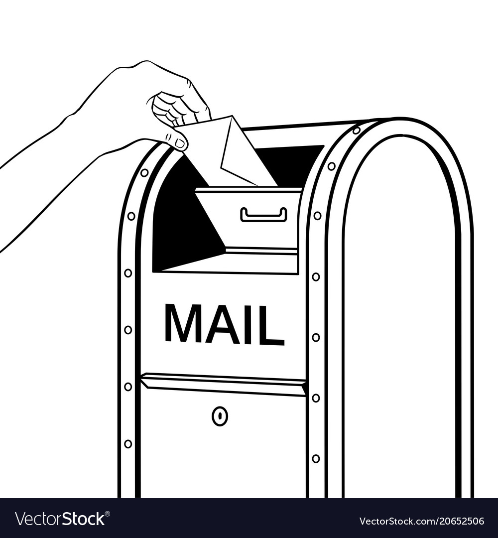 Sending letter to mail box coloring book vector image