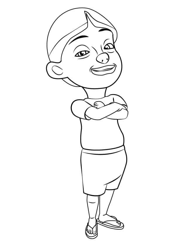 Mail from upin ipin coloring page