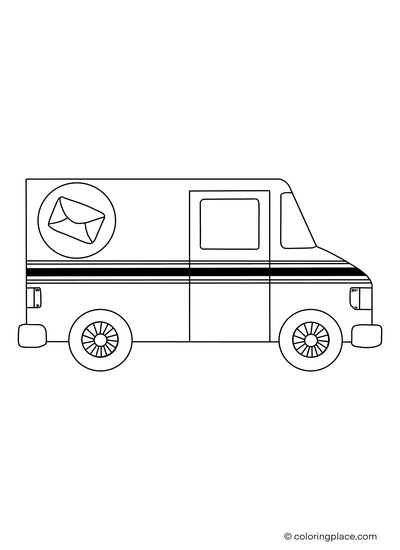 Mail carrier truck coloring place