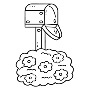 Premium vector mail box isolated coloring page for kids