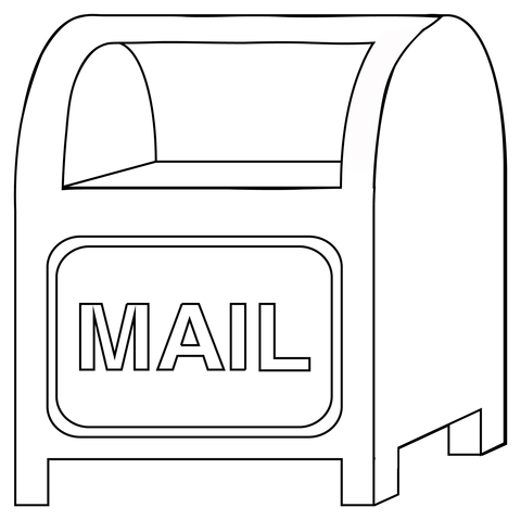 Postbox coloring page free printable coloring pages