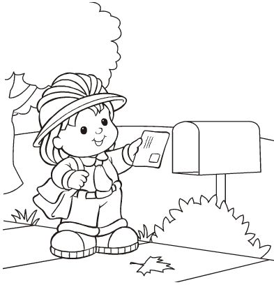 Coloring pages mail carrier