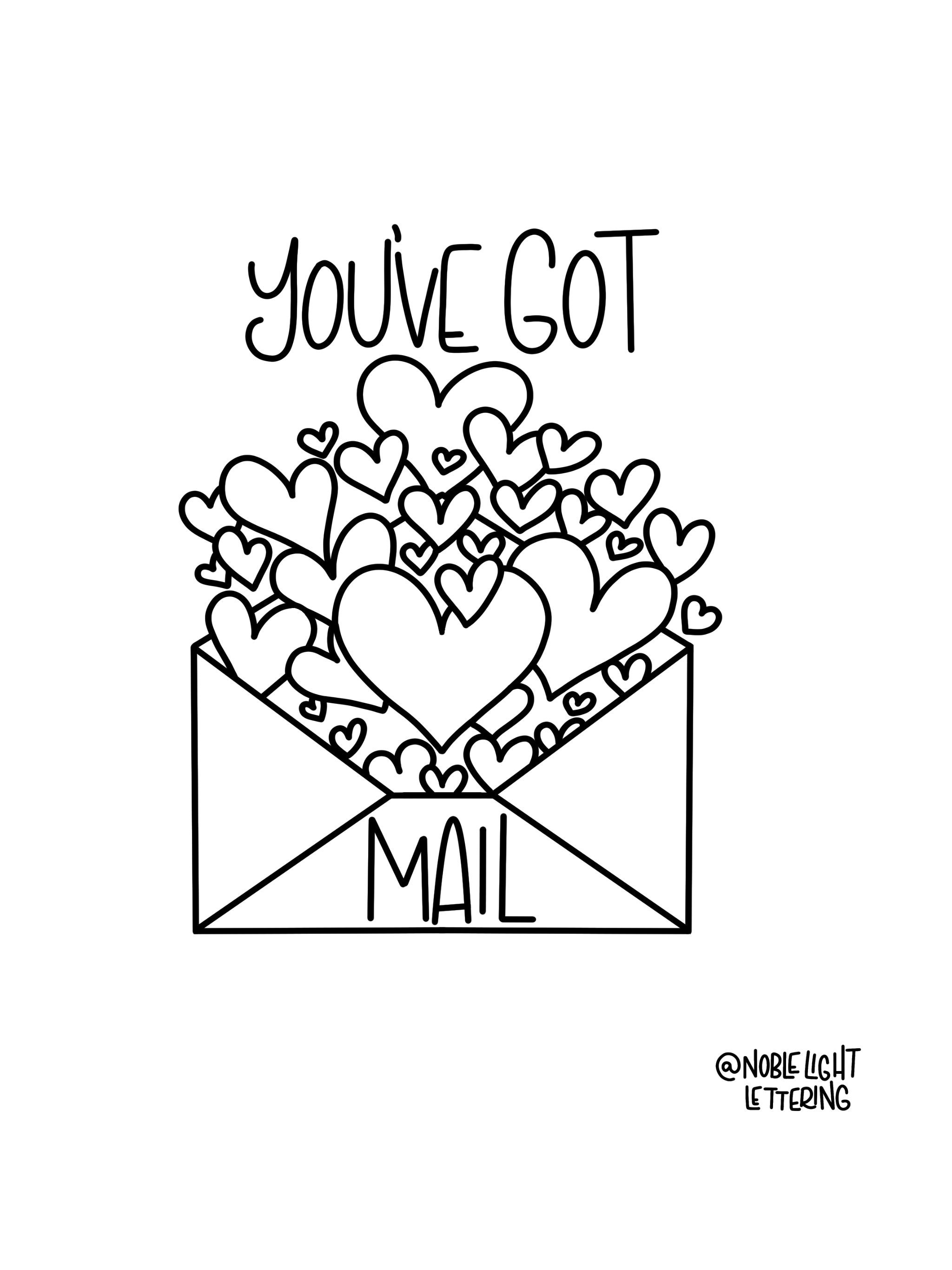Youve got mail coloring page