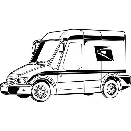 Mail postal vehicle stock vector illustration and royalty free mail postal vehicle clipart