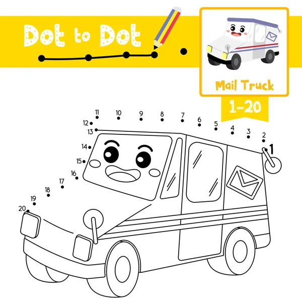 Dot dot educational game coloring book cute tow truck cartoon stock vector by natchapohn