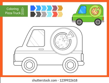 Coloring drawn postal truck mail delivery stock vector royalty free