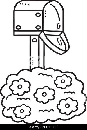 Mail box isolated coloring page for kids stock vector image art