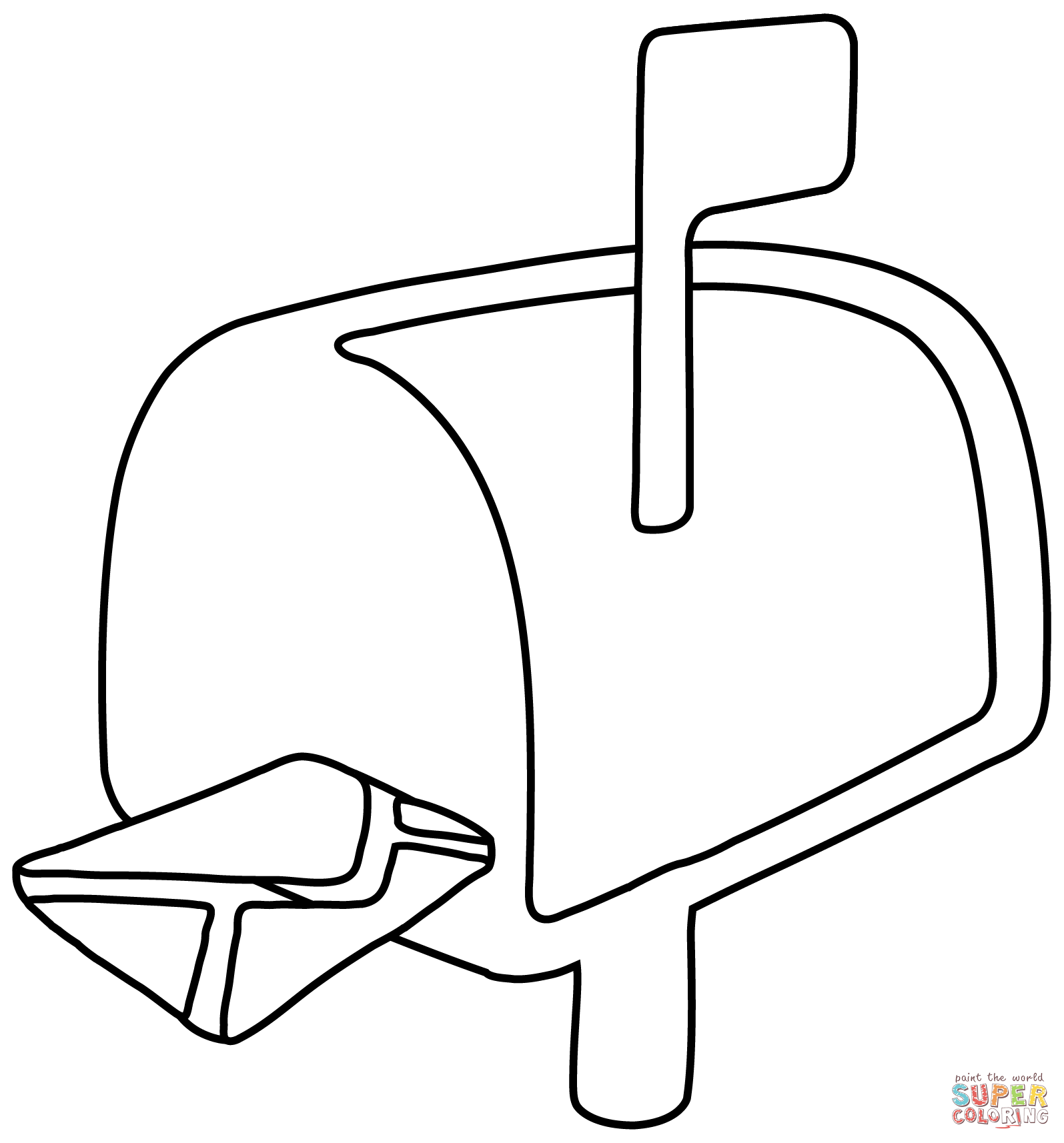 Open mailbox with raised flag emoji coloring page free printable coloring pages