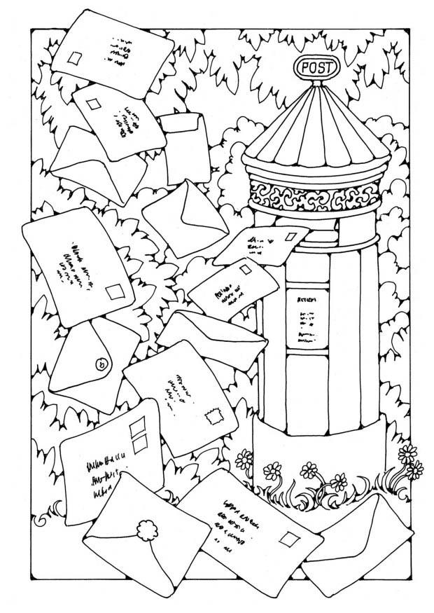 Coloring page mailbox