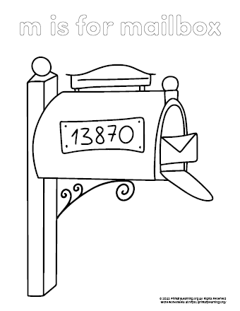 Mailbox coloring page