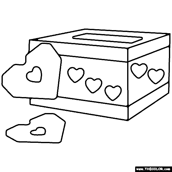 Valentines ailbox coloring page