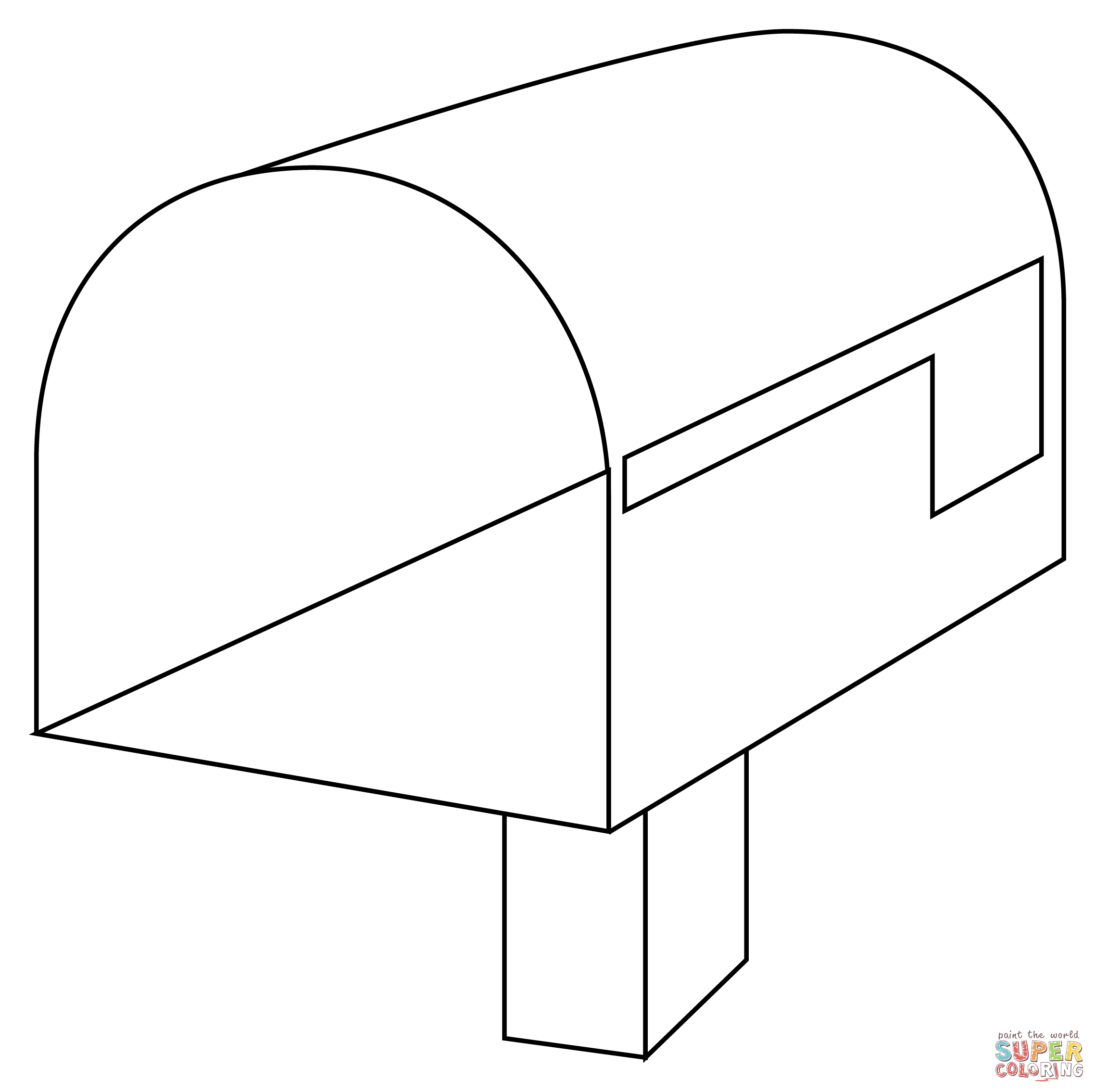 Open mailbox with lowered flag coloring page free printable coloring pages