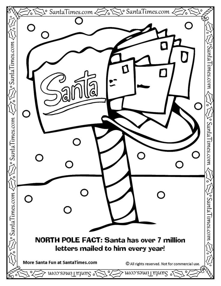 Mailbox of santa claus santa coloring pages printable christmas coloring pages christmas coloring sheets