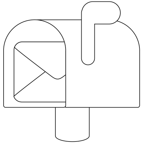 Open mailbox raised emoji coloring page free printable coloring pages