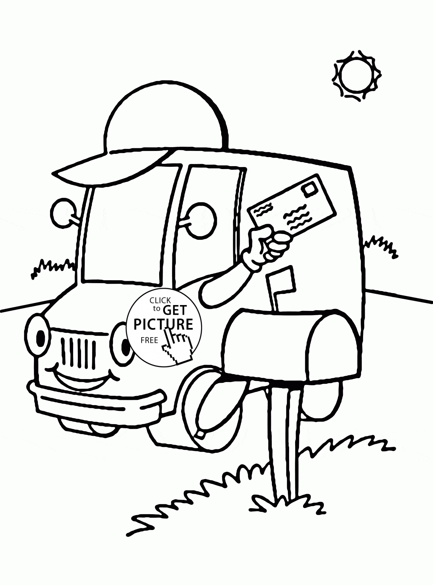 Post truck coloring page for kids transportation coloring pages printables free