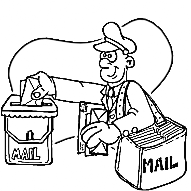 Mailman coloring pages