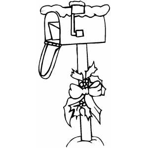 Mailbox with bow coloring sheet