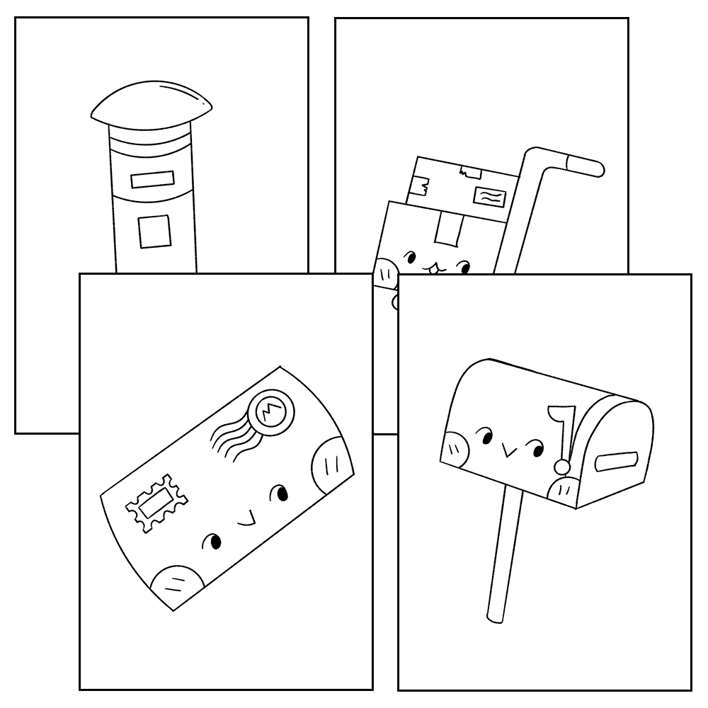 Mailbox activities bundle mail post coloring pages color by number dot to dot made by teachers