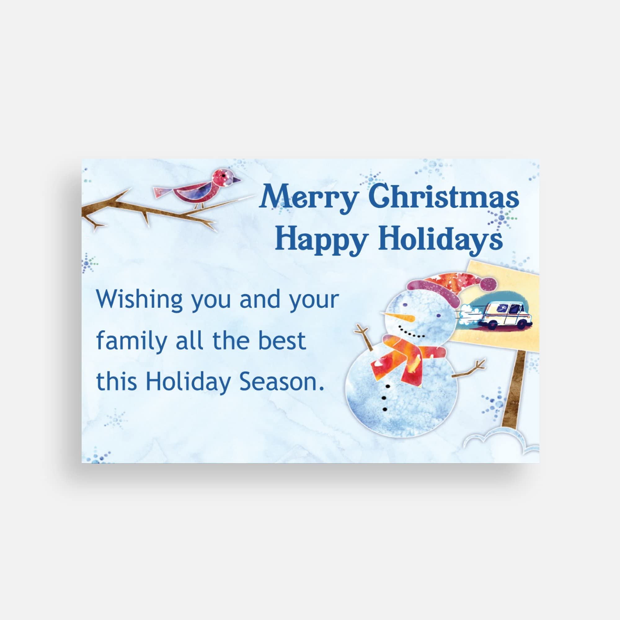 Mail carrier thank you cards pack snowman scene shipping included office products