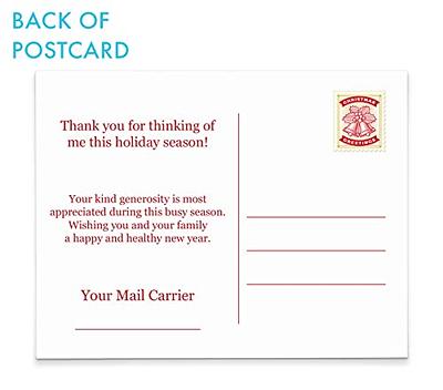 Postal christmas thank you cards holiday greeting cards for mailman mail man christmas cards thank you cards from mail carrier holiday post cards christmas lights your choice of greeting quantity