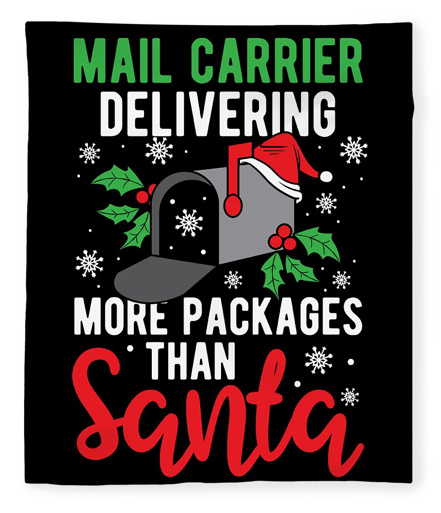 Christmas funny holiday mailman postman saying fleece blanket by haselshirt