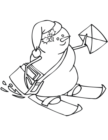 Snowman postman coloring page free printable coloring pages