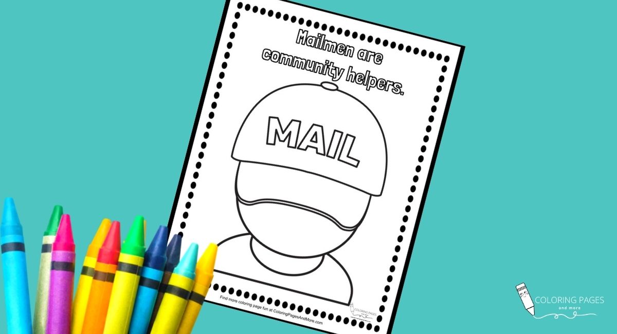 Mailmen munity helpers coloring page