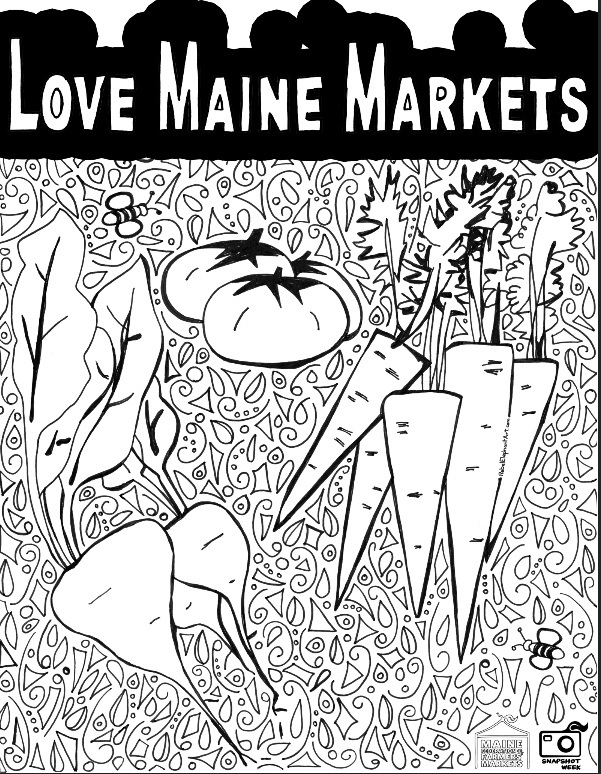 Maine farmers market coloring pages