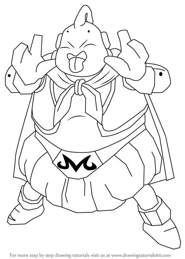 How to draw majin boo from dragon ball z dragon ball z step by step