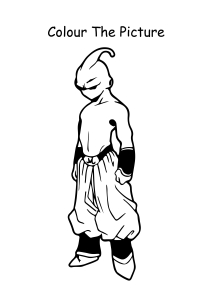 Majin buu from dragon ball z coloring pages worksheet for firstsecondthirdfourthfifth grade