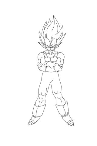 Vegeta is angry coloring page free printable coloring pages