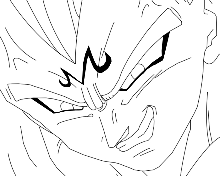 Majin vegeta lineart by artheleon on