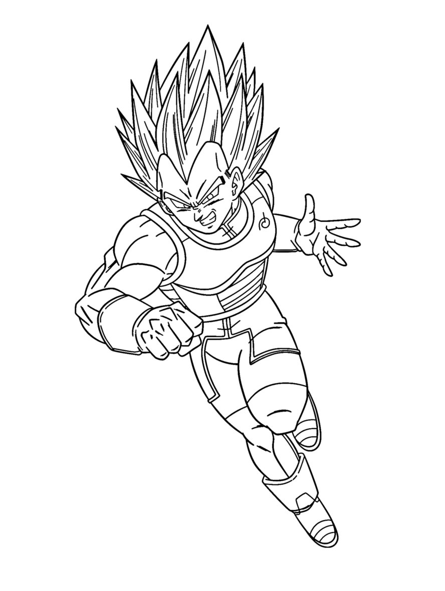 Printable vegeta coloring pages