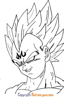 Coloring page majin vegeta dragon ball z