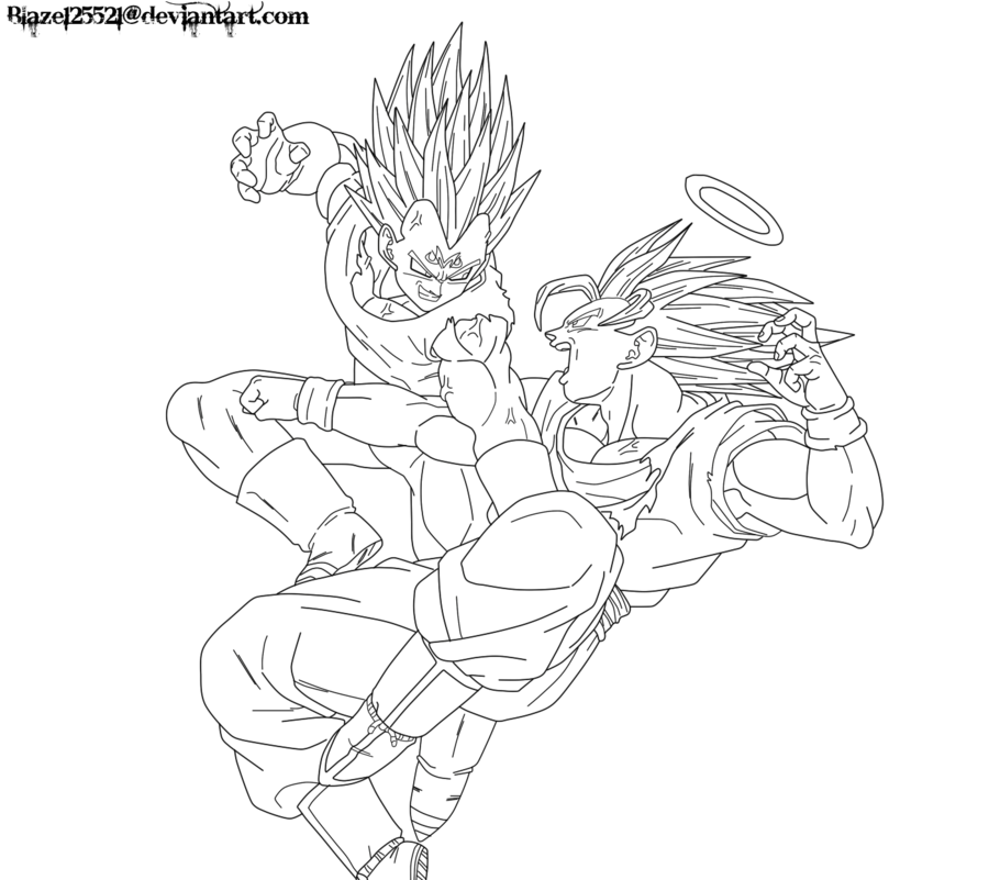 Pics of majin vegeta coloring pages