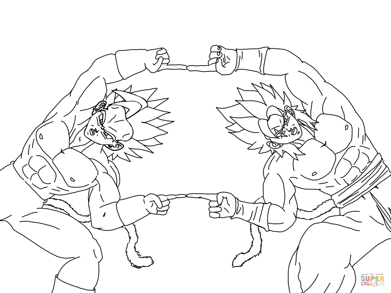 Super saiyan fusion coloring page free printable coloring pages