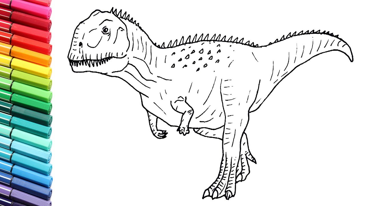 New dinosaur drawing and coloring for kids