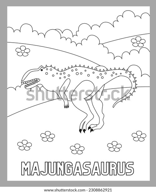 Dinosaur coloring pages names background stock illustration