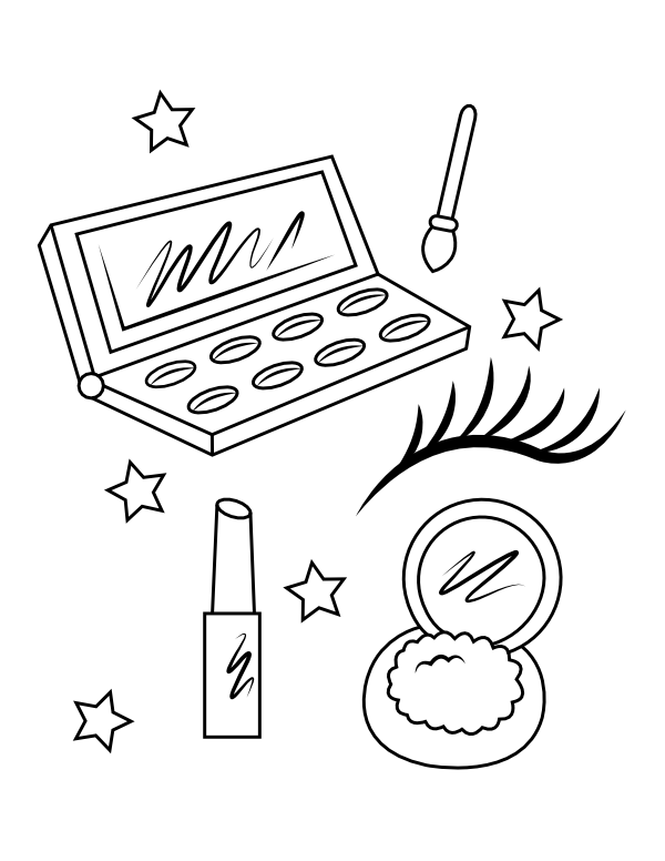 Printable makeup coloring page