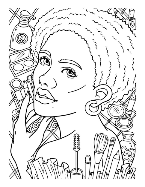 Makeup coloring page images