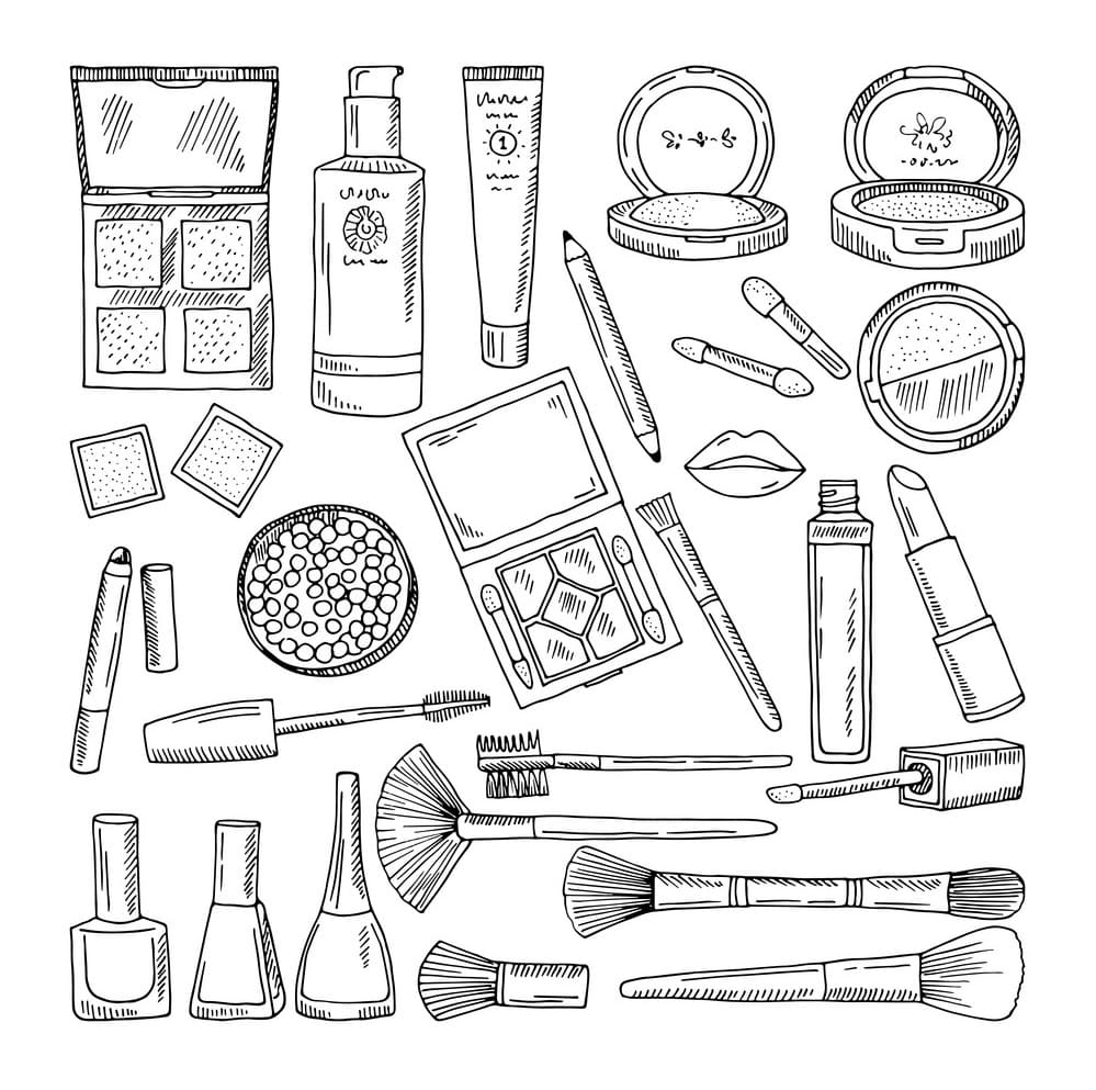 Makeup coloring pages