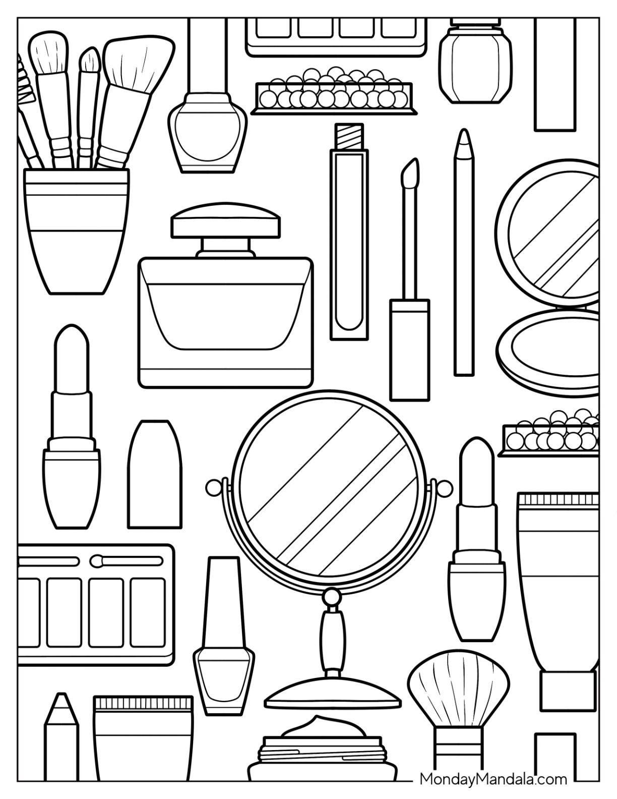 Makeup coloring pages free pdf printables