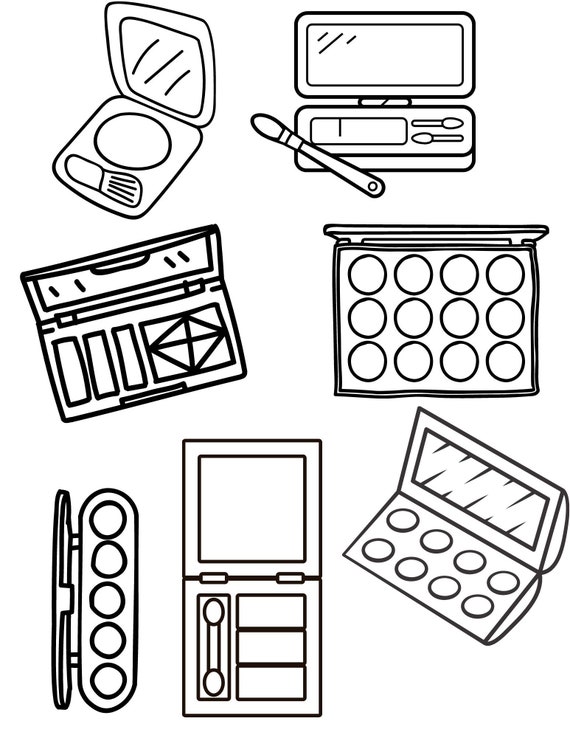 Make up coloring pages for kids make up printables make up day sheet beauty coloring pages make up print cosmetics coloring pages spa instant download