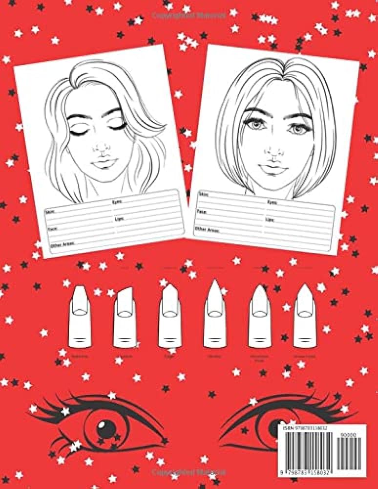 Makeup coloring book ð premium makeup colouring pages on beautiful models faces makeup and nails coloring pages beautiful face charts makeup aspiring makeup artists learn smoky eye braw charlotte books